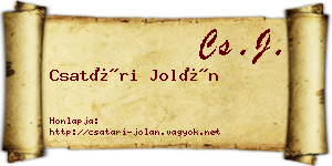 Csatári Jolán névjegykártya